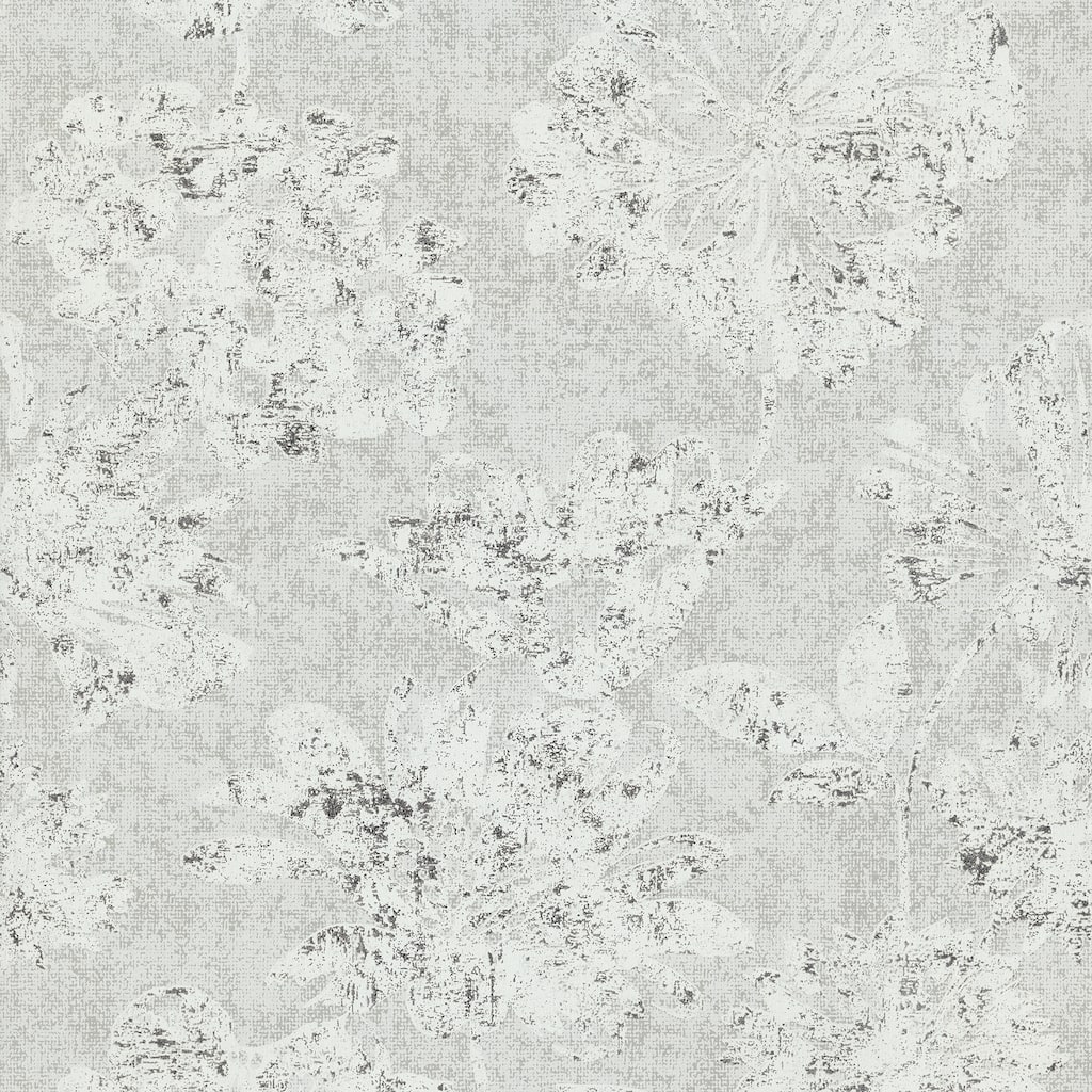 A-Street Prints Kala Platinum Floral Wallpaper