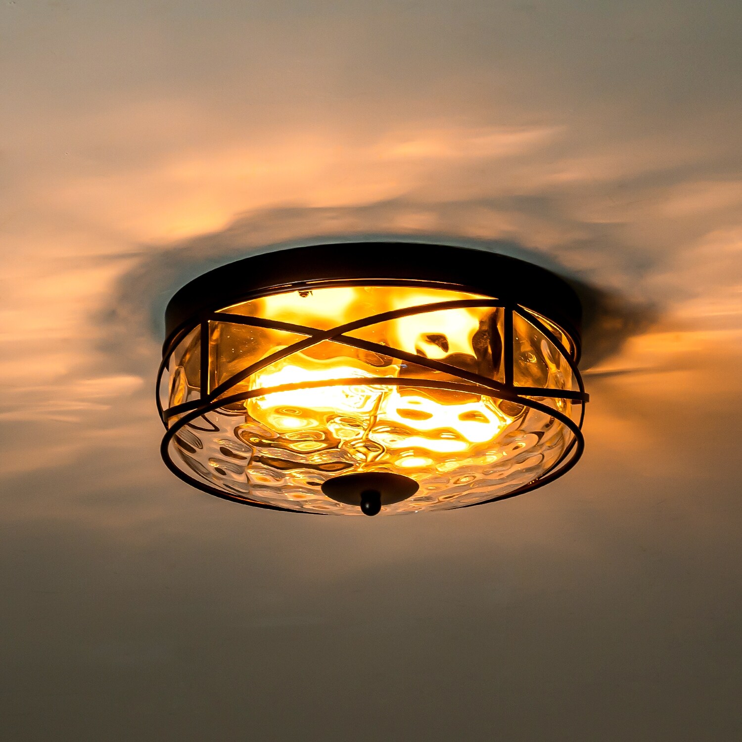 Naturalライト2 Rennnsan 2-Light Mid-Century Modern Vintage Round Dome Water