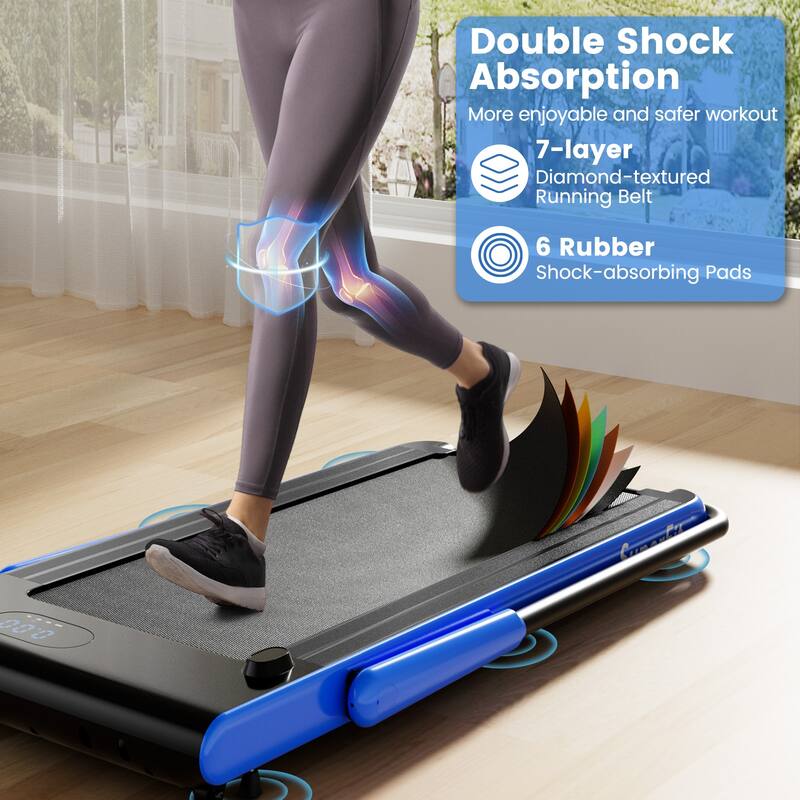 3-in-1 Metal Folding Treadmill with Smart Apps Remote Control and LED Display - 52.5" x 27" x 42.7" (L x W x H)