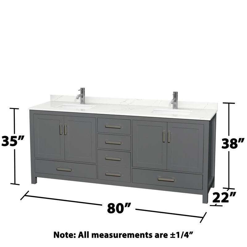 Wyndham Collection WCS141480D-QTZ-UNSMED Sheffield 80" Free Standing