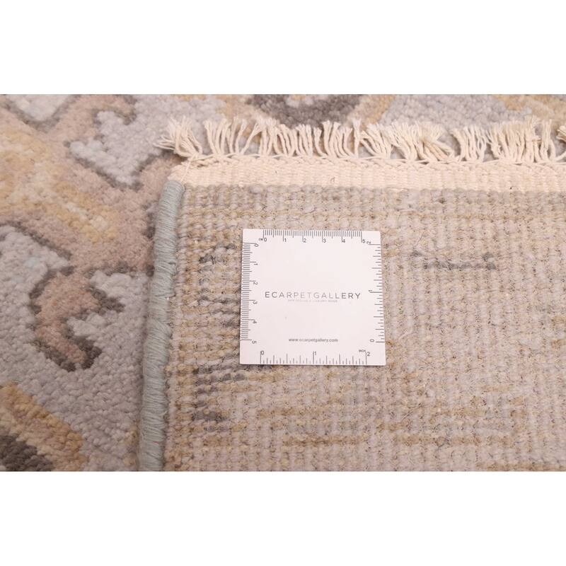 ECARPETGALLERY Hand-knotted Royal Oushak Grey Wool Rug - 3'1 x 11'8