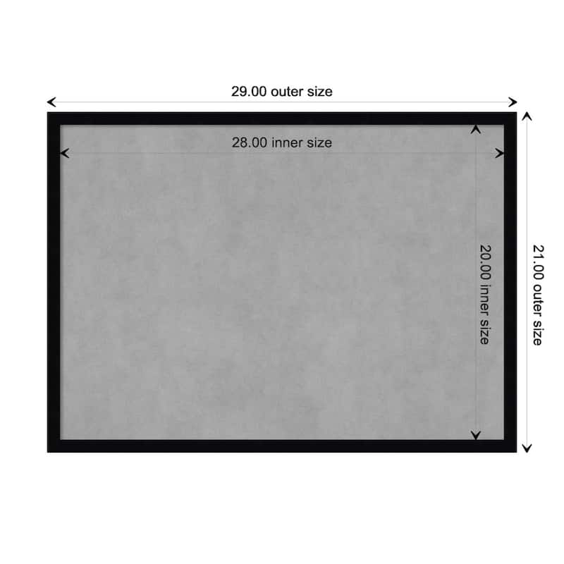 Amanti Art Svelte Noir Black Framed Magnetic Board - Board Size 28x20