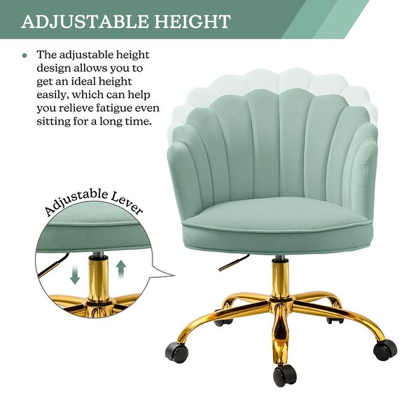 Belanda Modern Velvet Task Chair with Tufted Back Golden base by HULALA HOME On Sale Bed Bath Beyond 33001158