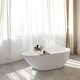 preview thumbnail 4 of 18, KISRAIS 59" X 30.75" Solid Surface Artificial Stone Freestanding Soaking Bathtub