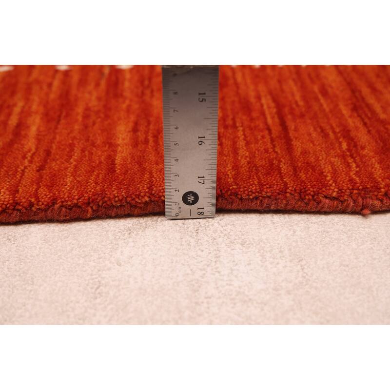 ECARPETGALLERY Hand Loomed Kashkuli Gabbeh Orange Wool Rug - 4'11 x 8'0