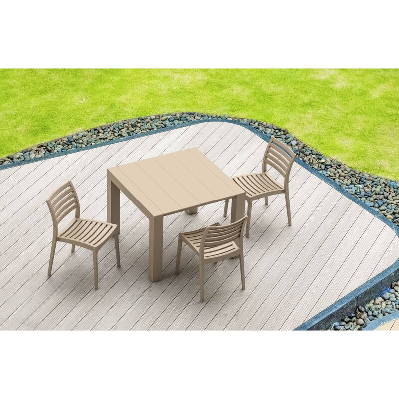 33" Taupe Brown Stackable Outdoor Patio Dining Chair
