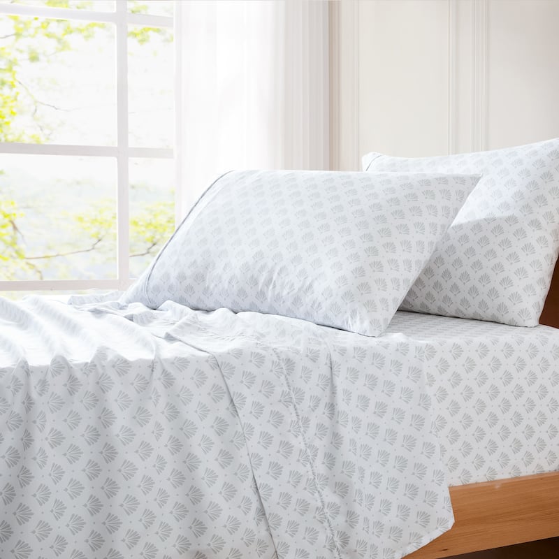 Lush Decor Scallop Fan Gray Sheet Set