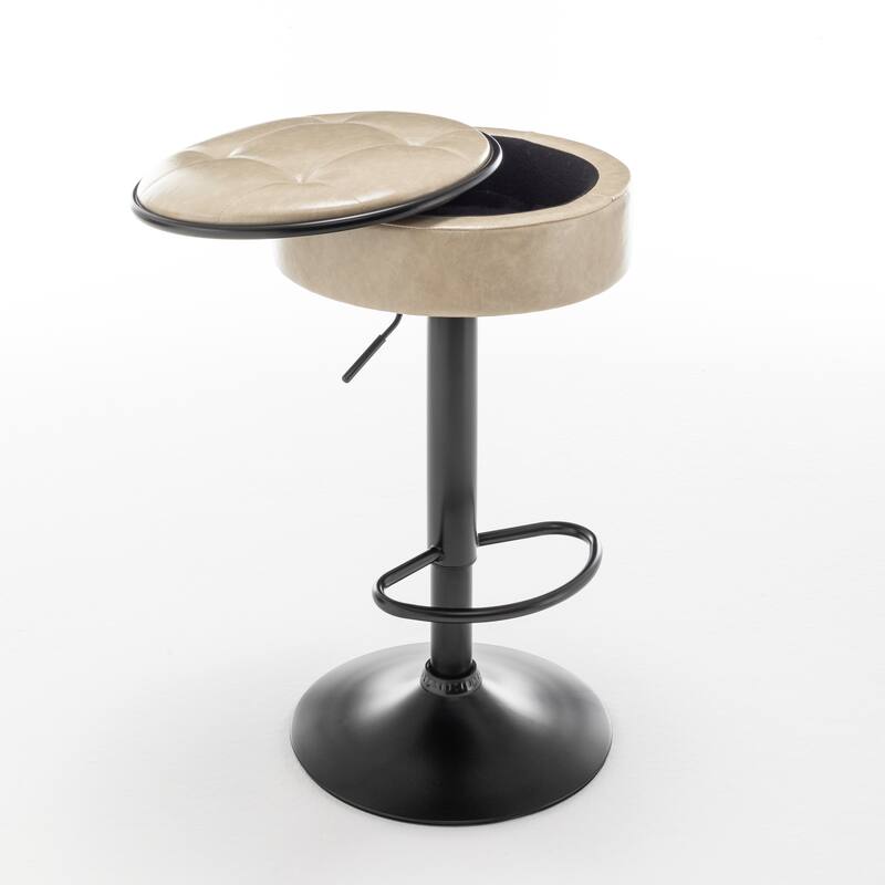 Round Storage Bar Stool Set of 2