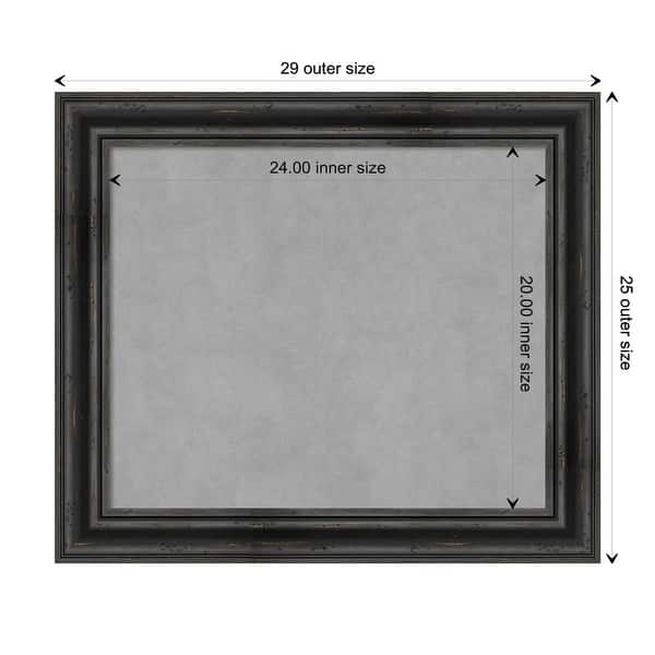 dimension image slide 0 of 17, Amanti Art Rustic Pine Black Framed Magnetic Board