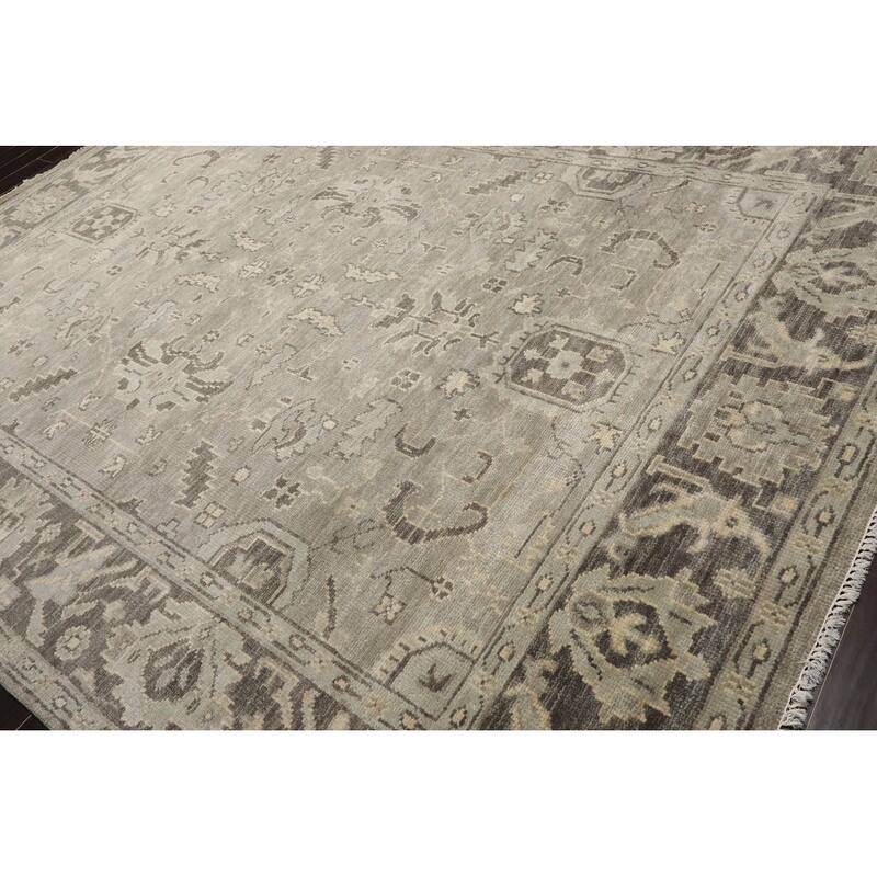 LoomBloom Muted Turkish Oushak Hand Knotted Area Rug Gray Color
