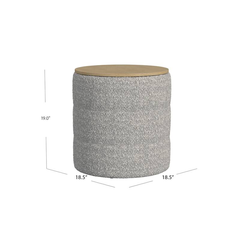 HomePop Channeled Storage Ottoman with Tray Top