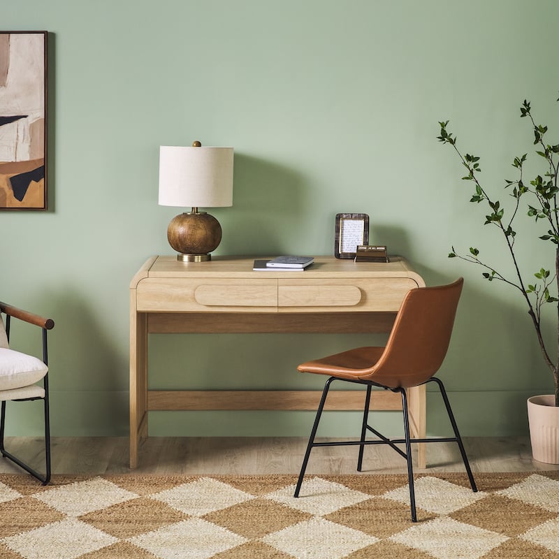 Middlebrook Designs Waterfall Desk with Center Drawers