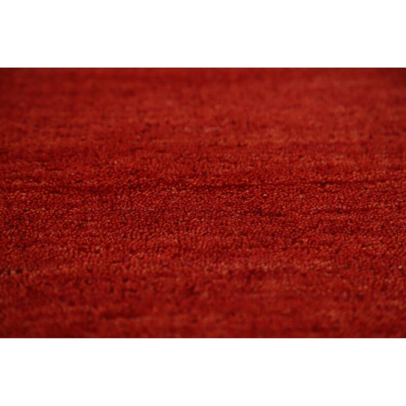 Orange Gabbeh Indian Area Rug Hand-Knotted Oriental Tribal Wool Carpet - 4'11" x 7'10"