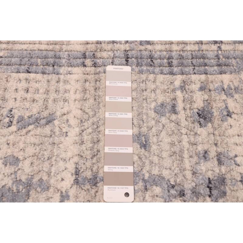 ECARPETGALLERY Hand Loomed Elysian Light Grey Wool Rug - 8'0 x 9'11