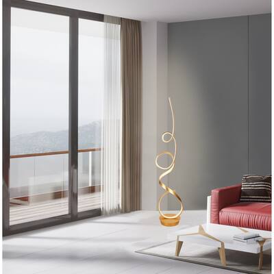 Unique Modern Integrated LED Floor Lamp, Anodize Gold - 63