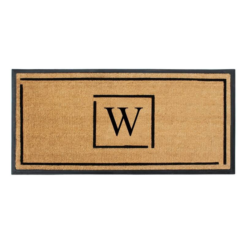 A1HC- Designer Hand-Crafted Rubber Coir Molded Double/Single Door Mat Monogrammed, Perfect and More Functional Size 24x48 Inch - 24"X48" - W