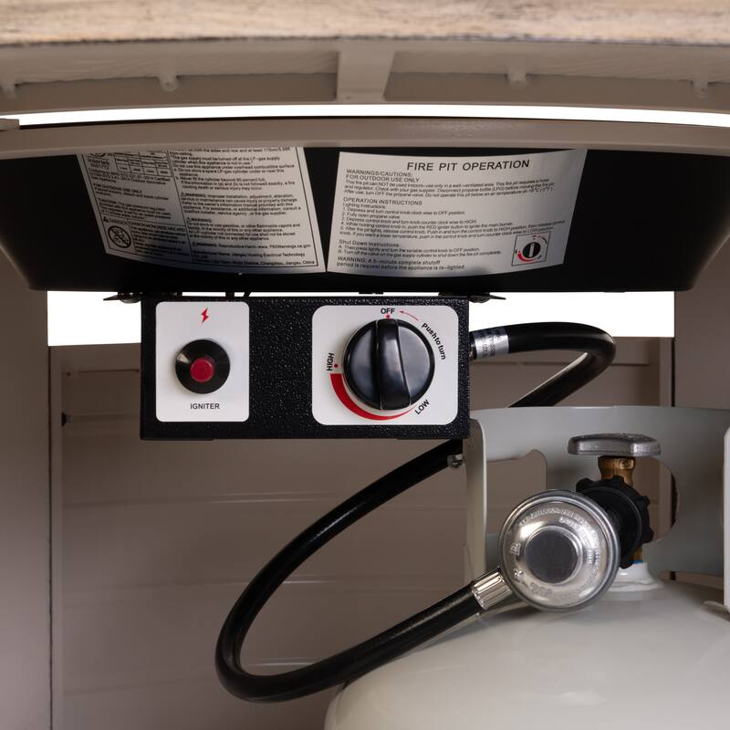 Thatcher Driftwood Round Aluminum LPG Fire Pit - N/A