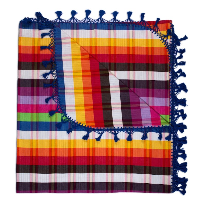 Handmade Beautiful Rainbow bedspread and pillowcases (Mexico)