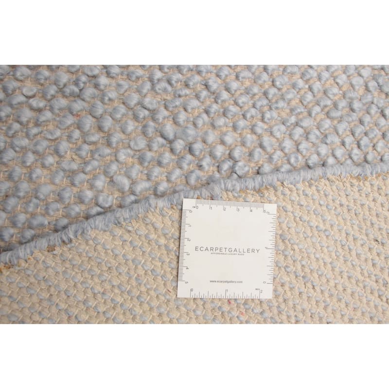 ECARPETGALLERY Braid weave Sienna Light Denim Blue Wool Rug - 5'10 x 5'10