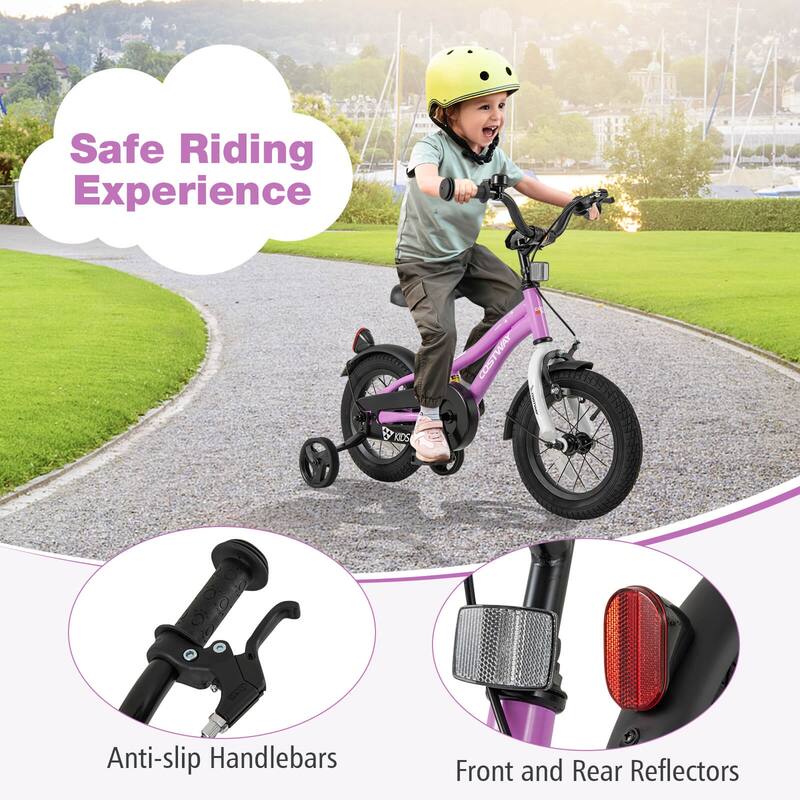 Costway 12"/14"/16"/18" Kids Bike for 3-4 Years Old Boys & Girls with