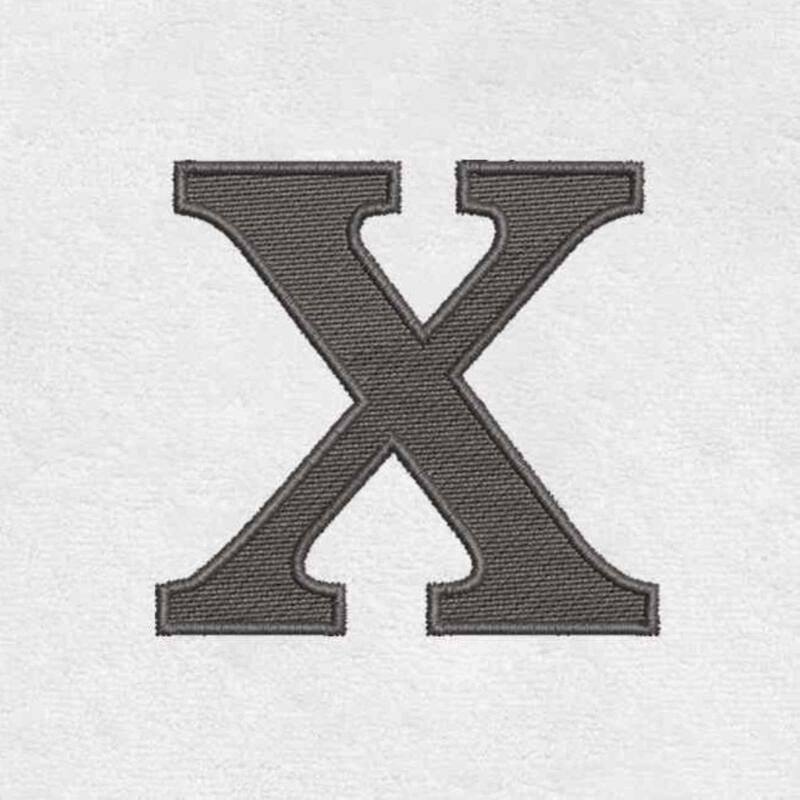 Avanti Linens Wht/Gry Block Monogram Hand Towel - Hand Towel