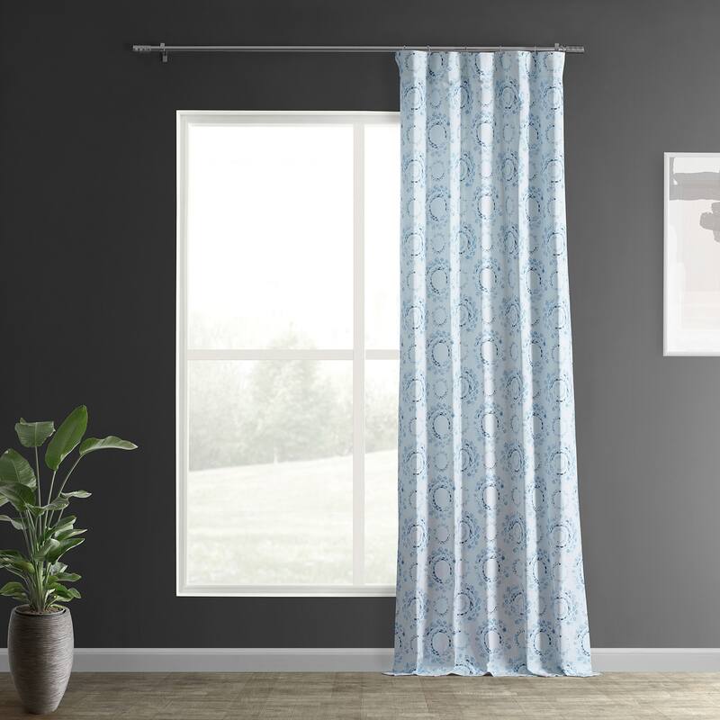 Exclusive Fabrics Textured Cotton Printed Curtains for Bedroom and Living room (1 Panel)