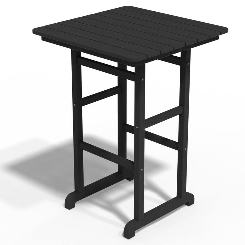 3-Piece HDPE Outdoor Patio Bar Table and Chiar Set, 2 Bar Stools & A Bar Table