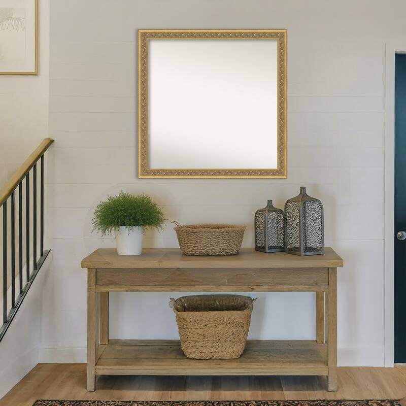 Carter Dark Gold Non-Beveled Wood Framed Wall Mirror - Carter Dark Gold