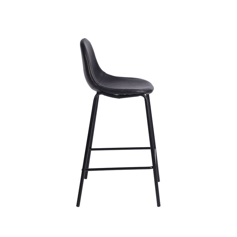Porthos Home Tave Counter Stools Set Of 2, PU Leather Upholstery, Iron Legs