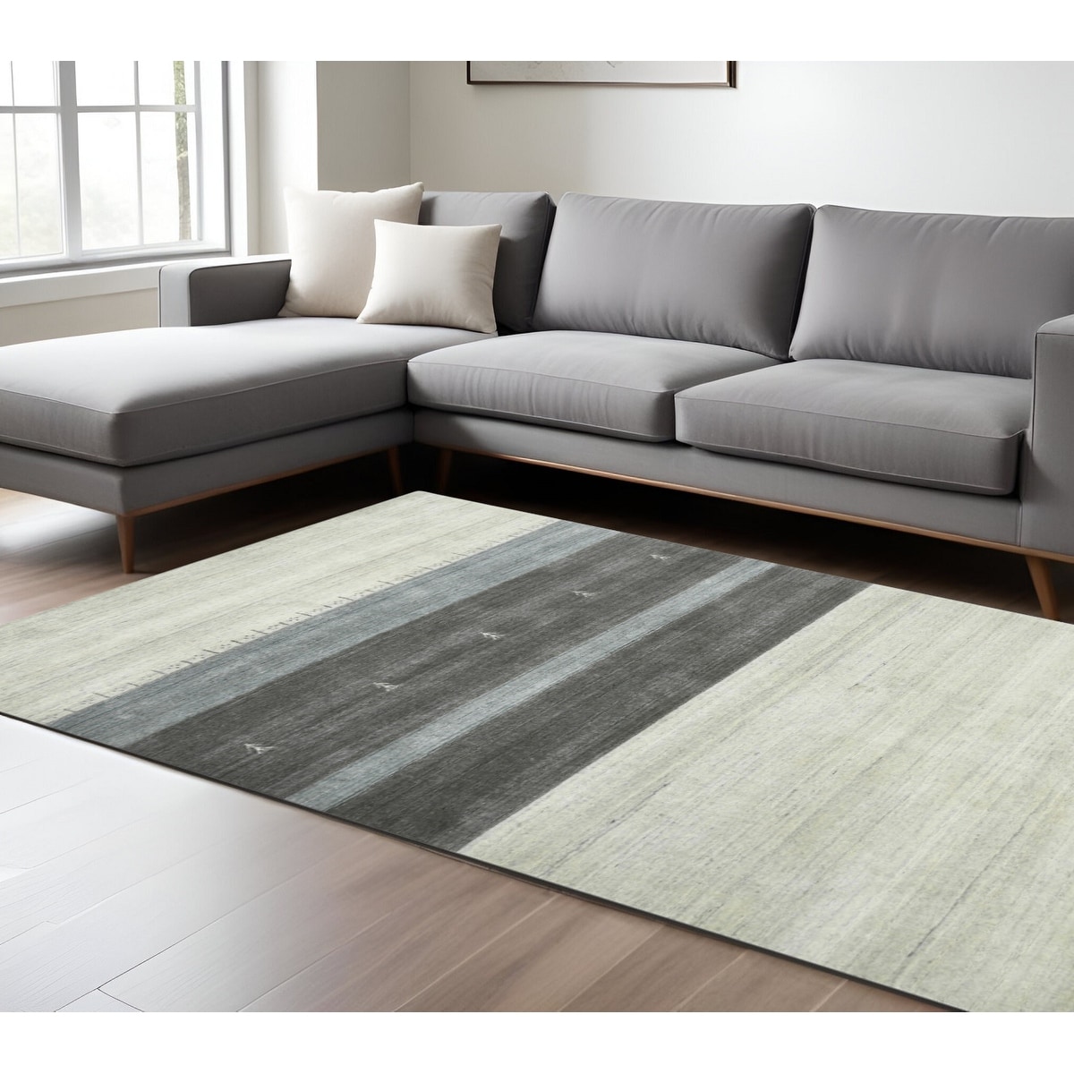 HomeRoots Dipu Striped Transitional Rectangle Area Rug