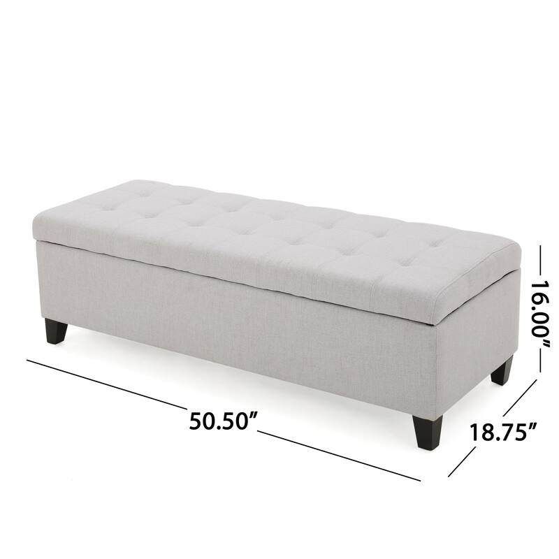 Mission Tufted Fabric Storage Ottoman Bench by Christopher Knight Home - 50.50"L x 18.75"W x 16.00"H
