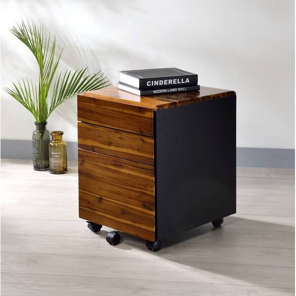 Acme Jurgen File Cabinet In Oak Black Overstock 31315649