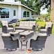 preview thumbnail 76 of 97, Gray Wicker Rattan Outdoor Patio Furniture Set Swivel Chair with Cushion