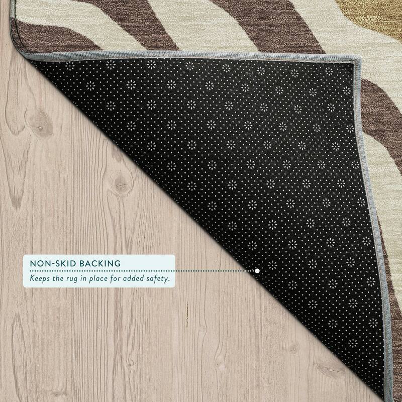 Machine Washable Indoor/ Outdoor Modern Prints Chantille Rug