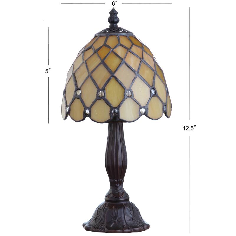 Carter Tiffany-Style 12.5" LED Table Lamp, Bronze by JONATHAN Y
