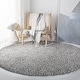 preview thumbnail 13 of 89, SAFAVIEH Venus Shag Kiwako 1.75-inch Thick Rug 2'7" Round - Grey - Round