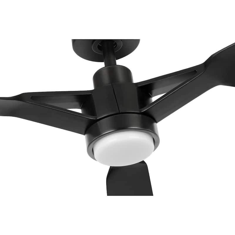 Belen Collection 60-in Three-Blade Matte Black Modern Ceiling Fan with Matte Black Blades - 60 in x 60 in x 13.5625 in