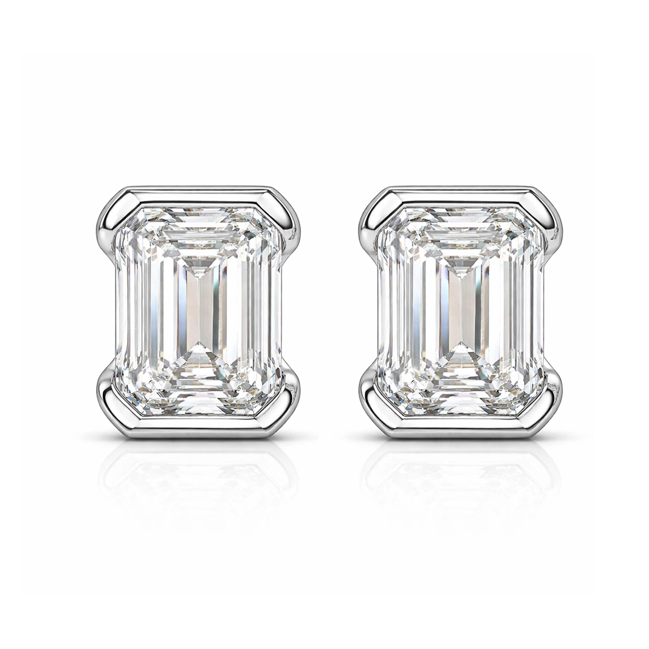 Auriya 14k Gold Lab Grown Emerald Diamond Stud Earrings 0.50 to 8.00 ct. tw. Push-Back (E-F VS)