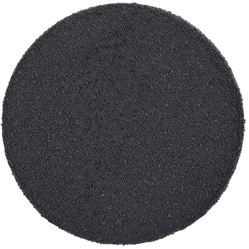 Boucle Tufted Round Storage Ottoman with Removable Tray Foot Stool