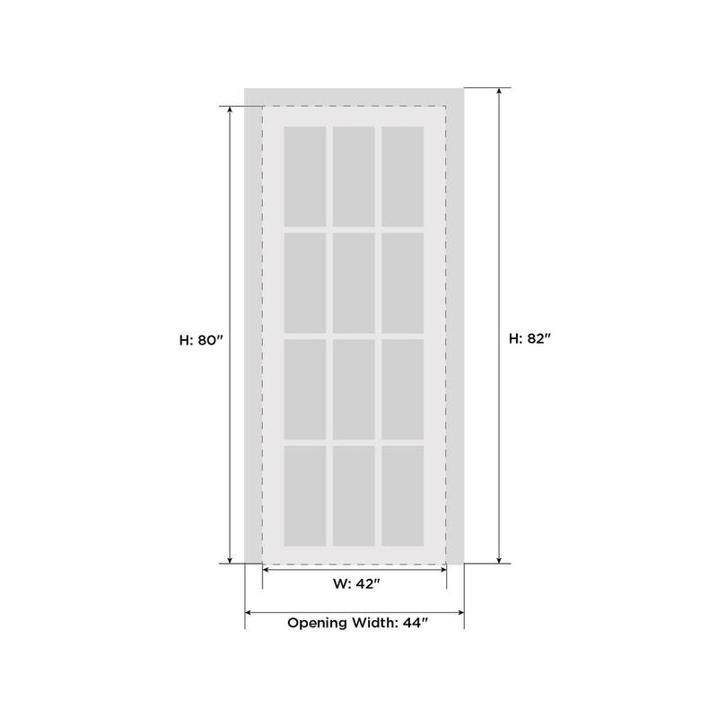 SartoDoors Veregio 7412 | Interior French Doors French Door | Solid Wood w/ Glass | Slab Only | 18x80, Antracite