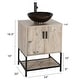 preview thumbnail 45 of 52, 24" Bathroom Vanity Sink Combo Oak Cabinet Vanity Tempered Glass/Ceramic Sink