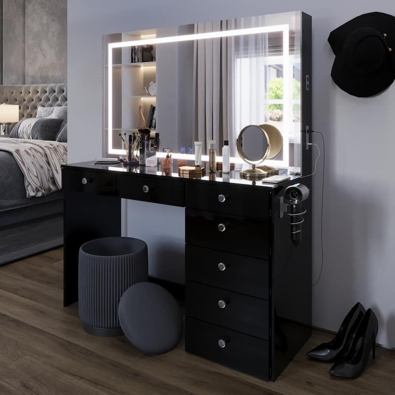 Round Ottoman Elegant Vanity Stool and Footrest for Bedroom, Makeup Desk, or Living Room