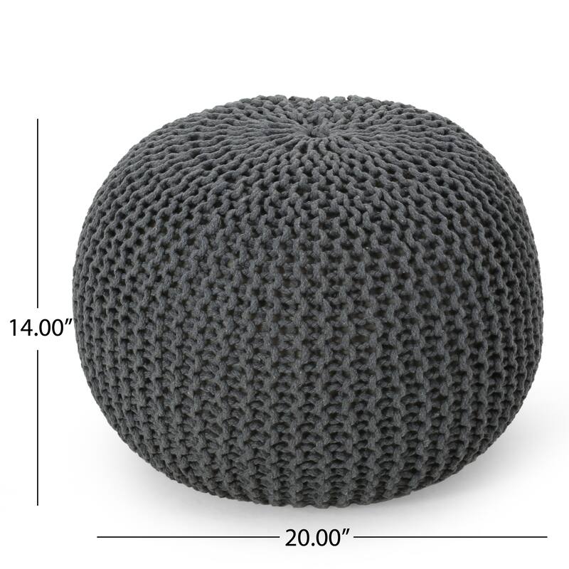 Cotton Round Pouf,Filled with Polystyrene Beads Ottoman,Siutable For Your Living Room, Bedroom Or Entryway