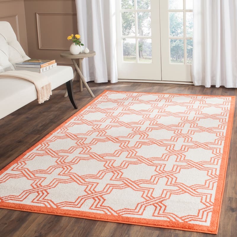 SAFAVIEH Amherst Irini Modern Rug - 5'3" x 8' - Ivory/Orange