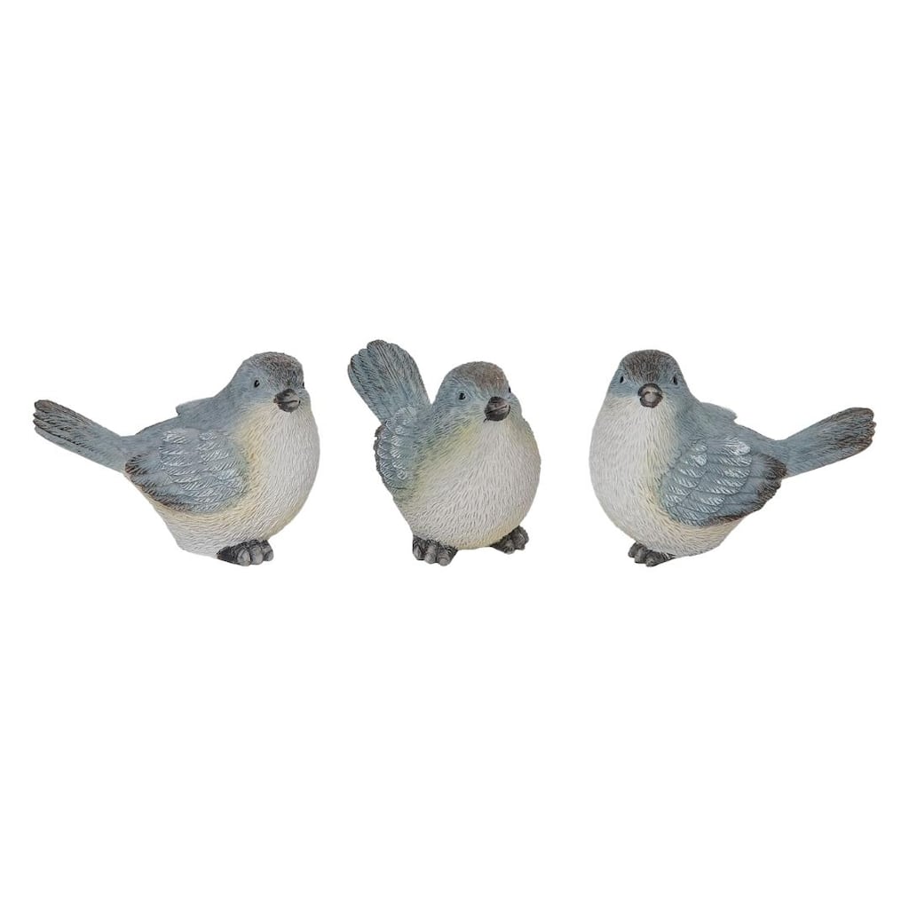 Transpac Small Resin Soft Grey Bird Set of 3 Spring Home Decorations