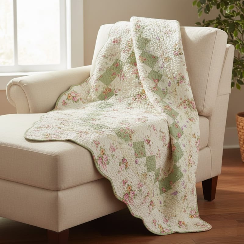 Greenland Home Fashions Bliss 100% Cotton Authentic Patchwork Throw Quilt