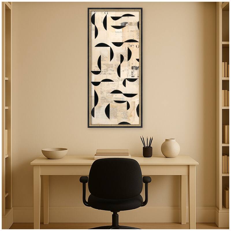 Kate and Laurel Half Moon Bay Panel 1 by Felicia Dadak Framed Mounted Canvas Wall Art Print