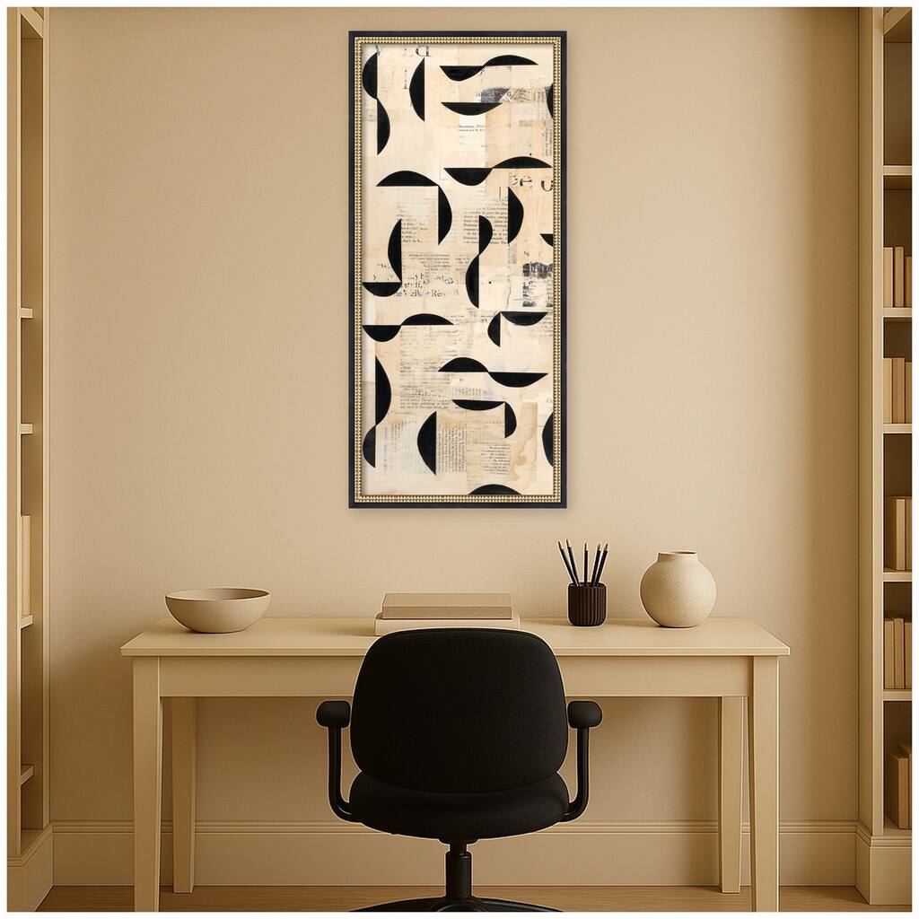 Kate and Laurel Half Moon Bay Panel 1 by Felicia Dadak Framed Mounted Canvas Wall Art Print