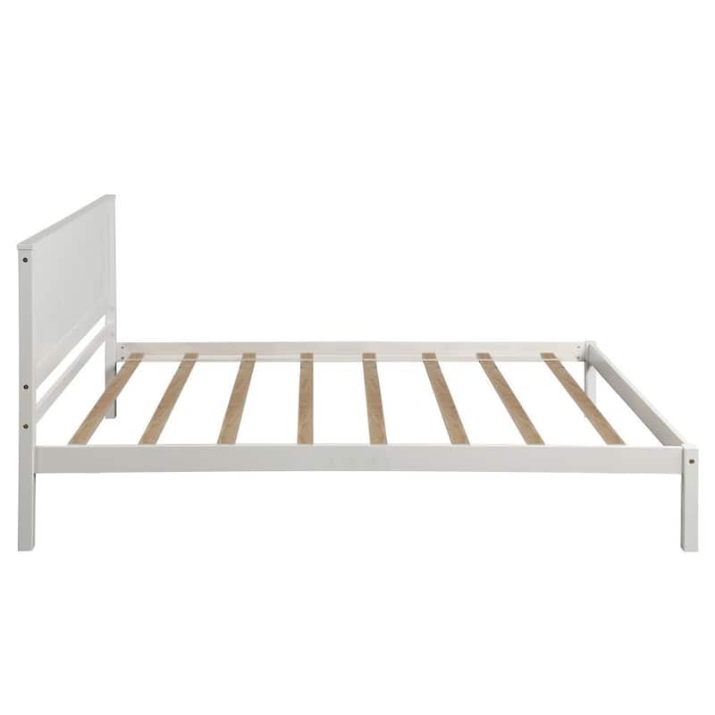 Moda Furnishings Platform Bed Frame with Headboard , Wood Slat Support , No Box Spring Needed ,Twin