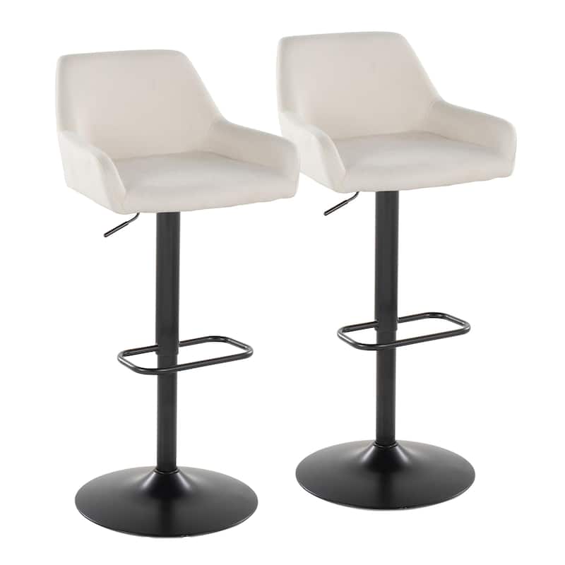 Porch & Den Galotti Adjustable Bar Stool with Rounded Rectangle Footrest (Set of 2)